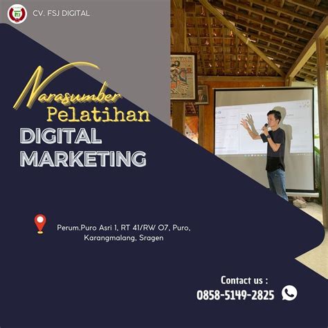 Wa 0858 5149 2825 Narasumber Pelatihan Digital Marketing Dinas