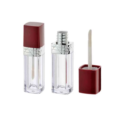 Wholesale 6ml Personalized Lip Gloss Square Tube Empty Bottles With Red