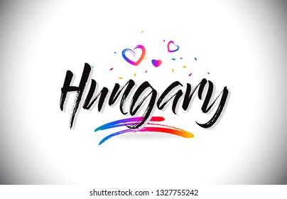 Hungary Welcome Word Text Love Hearts Stock Vector Royalty Free