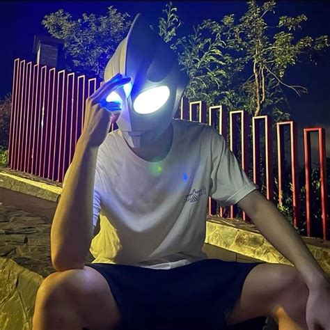 Superman Headgear Luminous Helmet Cos Wearable Real Person Simulation