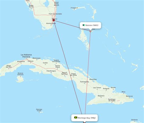 All Flight Routes From Montego Bay To Nassau Mbj To Nas Flight Routes