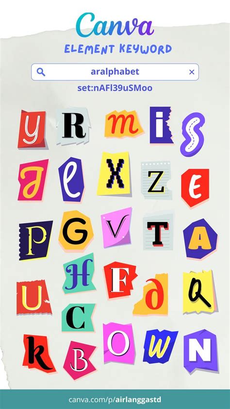 Alphabet Cutout Canva Element Keyword Aesthetic Letters Lettering