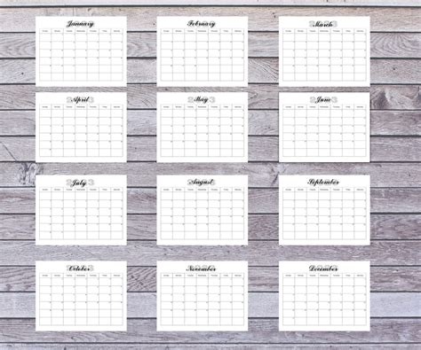 2023 Printable Calendar, 12 Month Fillable Calendar, Digital Calendar ...