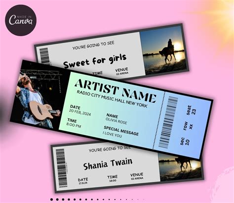 Personalized Concert Ticket T Souvenir Print At Home Email Delivery Ways To T Concert