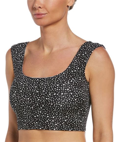 Nike Womens Black Adventure Reversible Crop Bikini Top Couturepoint
