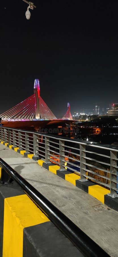 Hyderabad cable bridge stock image. Image of arena, bridge - 207235775