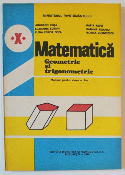 Matematica Geometrie Si Trigonometrie Manual Pentru Clasa A X A