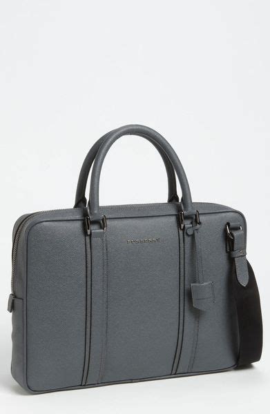 Burberry Newberg Briefcase In Gray For Men Mid Grey Melange Lyst