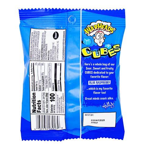 Warheads All Blue Raspberry Cubes 3 5oz Candy Funhouse Candy