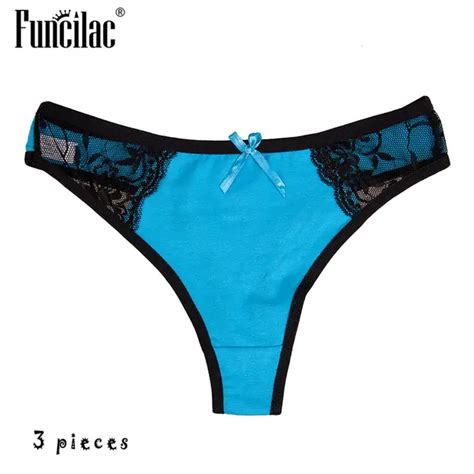 Funcilac Womens Thongs Transparen Sexy Patchwork Lace G Strings Girls