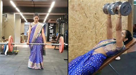 Pune Woman Works Out In A Saree