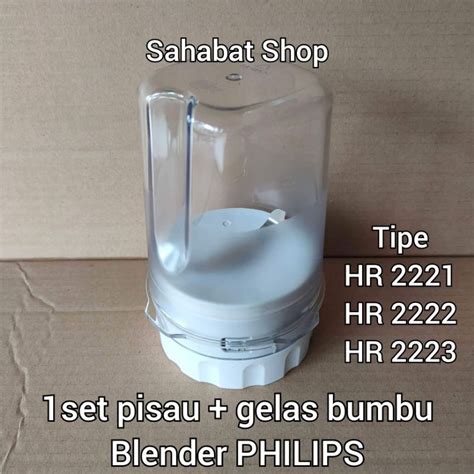 Jual FULLSET GELAS MILL BUMBU PISAU SEAL BLENDER PHILIPS HR 2221 2222