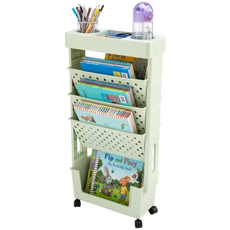 Snapklik.com : CINPIUK Rolling Office Paper Organizer, Mobile Book Cart ...