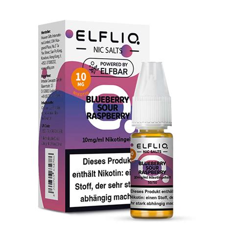 Elfliq Blueberry Sour Raspberry Nicsalt Liquid By Elf Bar