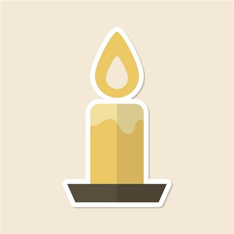 Free Vector Burning Candle Sticker Design Element Vector