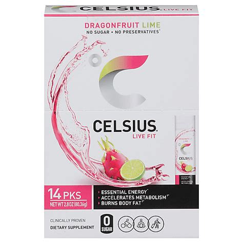 Celsius Live Fit Dragonfruit Lime 14 Packs 14 Ea Shop My Country