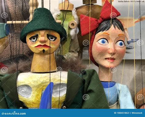 Prague Czech Republic Dec 21 2018 Czech Wooden Marionette Puppets