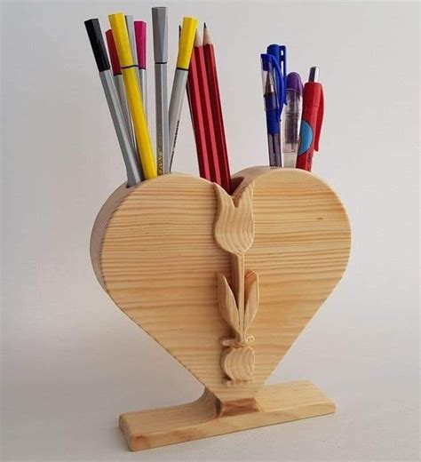 Pin By Oscar On Madera Rustica Muebles Wooden Pen Holder Wooden Pen