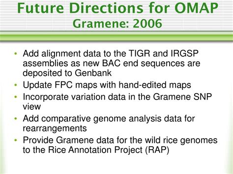 Ppt The Omap Project Advancing Understanding Of Oryza Genus