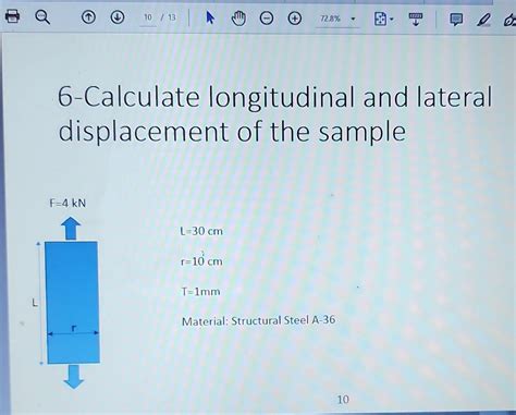 Solved 6 Calculate Longitudinal And Lateral Displacement Of