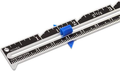 Dritz Sliding Marker Sewing Gauge Nickel With Black Printing And Blue