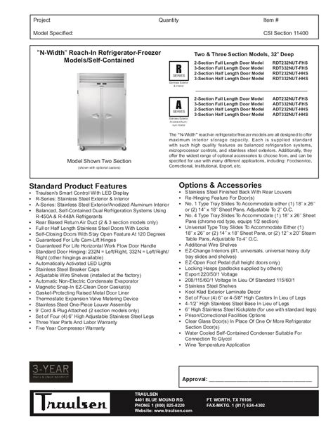 Traulsen Rdt Nut Fhs Reach In Refrigerator Freezer