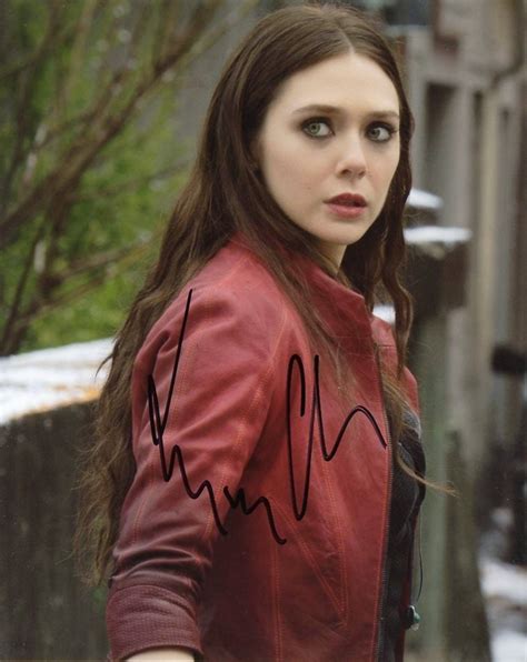 Elizabeth Olsen Avengers Age Ultron In Person Signed Photo Etsy