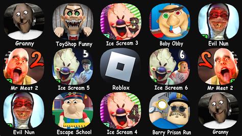 Granny Ice Scream Evil Nun Mr Meat Ice Scream Roblox Barry