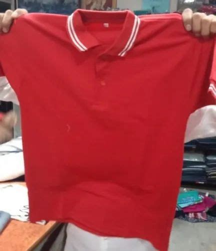 Cotton Plain Men Red T Shirts Polo Neck At Rs 180 Piece In Ahmedabad