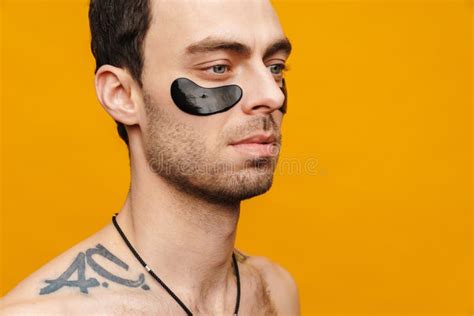 Close Up Portrait Of A Brunette Mid Aged Shirtless Man Stock Image Image Of Adult Wearing