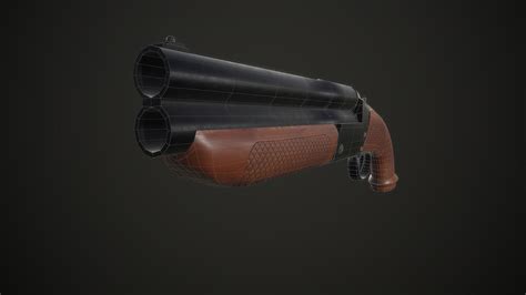 Sawed Off Double Barrel Shotgun Free VR AR Low Poly 3D Model CGTrader