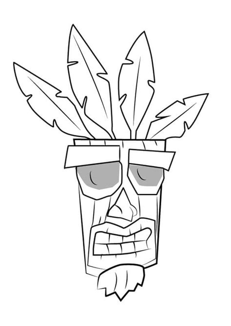 Aku Aku from Crash Bandicoot Coloring Page - Free Printable Coloring Pages for Kids