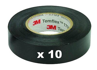 3M Temflex General Purpose Vinyl Electrical Tape 19mm X 20m X 10 1610