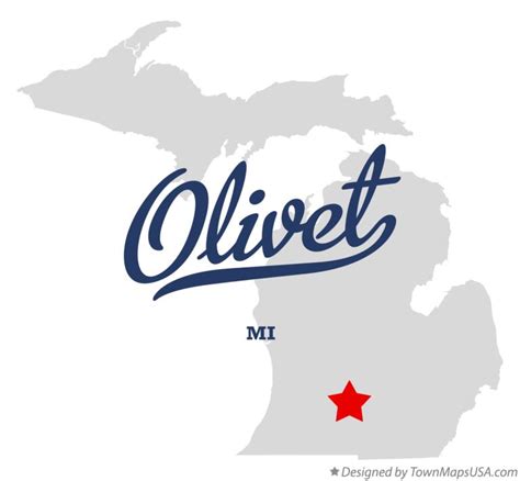 Map of Olivet, MI, Michigan