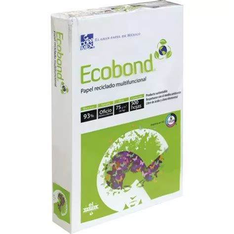 Papel Blanco Bond Oficio Ecobond Paquete Con 500 Hojas 75 Gr