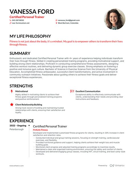 Certified Personal Trainer Resume Examples How To Guide For