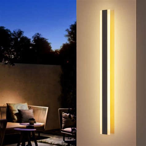 Rrtyo Sue In Black W Linear Strip Outdoor Light Hardwired Ip