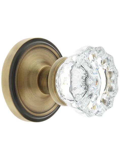 Classic Rosette Door Set With Fluted Crystal Glass Door Knobs House