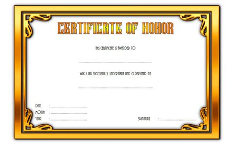 Honor Award Certificate Templates 9 Official Designs Free Fresh