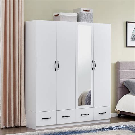 Amazon Homsee White Wardrobe Armoire Wooden Closet With Doors