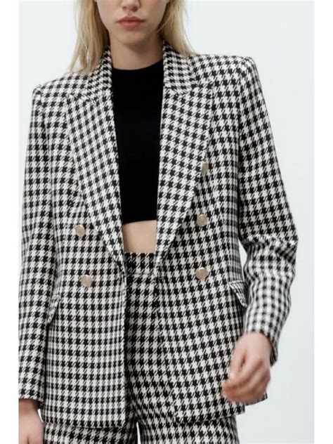 Blazer Pied De Poule Zara Terno Feminino Zara Nunca Usado 73330141