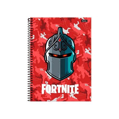 Caderno Espiral X Capa Dura Fortnite Folhas Un Foroni Submarino