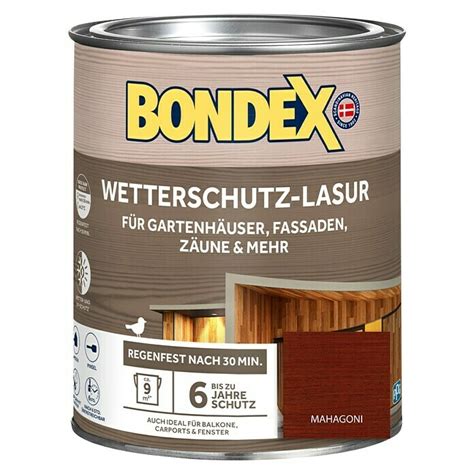 Bondex Holzlasur Wetterschutz Lasur Mahagoni 750 ml Seidenglänzend