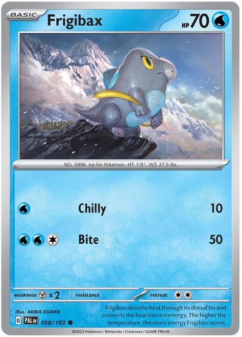 Frigibax Paldea Evolved 58 Pokemon Card