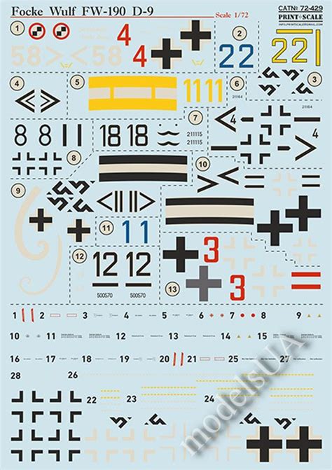 ModelsUA DECALS 1 72 Focke Wulf FW 190 D 9 Part 1 1 72 1 72 Print