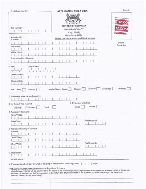 Guidelines for Completing a Visa Application | Embassy of the Republic ...