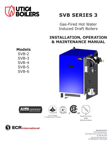 Utica Boilers SVB Gas Boiler Installation Operation Manual Manualzz