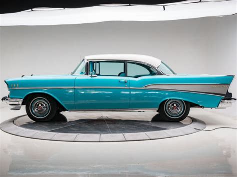 1957 Chevrolet Bel Air 283 V8 2 Speed Automatic Hardtop Tropical Turquoisewhit For Sale