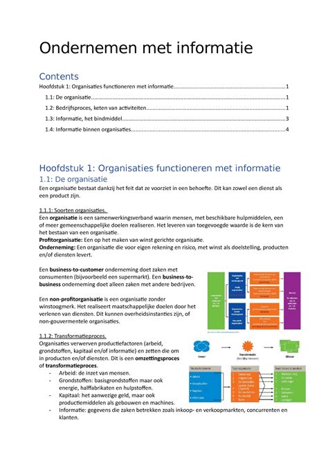 Ondernemen Met Informatie 1 1 Tm 1 Ondernemen Met Informatie Contents