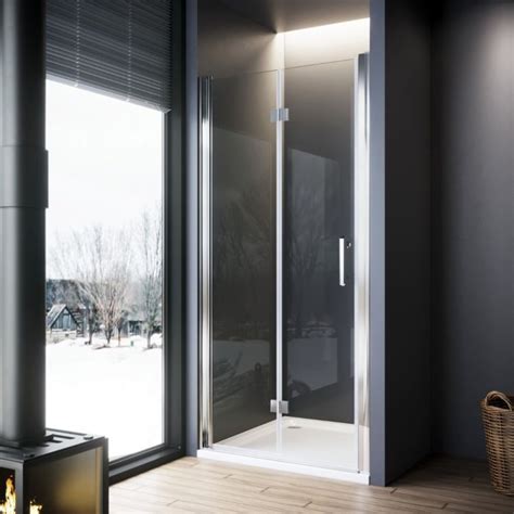 Elegant 800mm Frameless Bifold 6mm Hinged Shower Enclosure Bifold